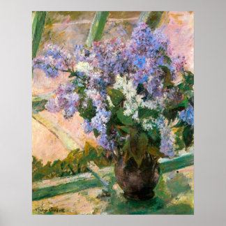 Mary Stevenson Cassatt - Flowers in the window Poster