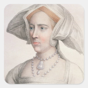 Mary Tudor (1516-58) engraved by Francesco Bartolo Square Sticker