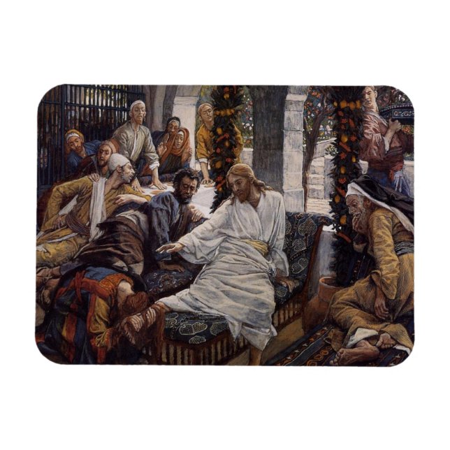 Mary Washing Jesus Feet Magnet (Horizontal)