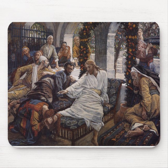 Mary Washing Jesus Feet Mouse Mat (Front)