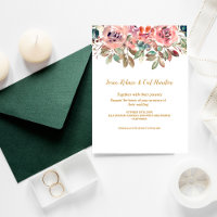 MARY Watercolor Rose Emerald Green Wedding