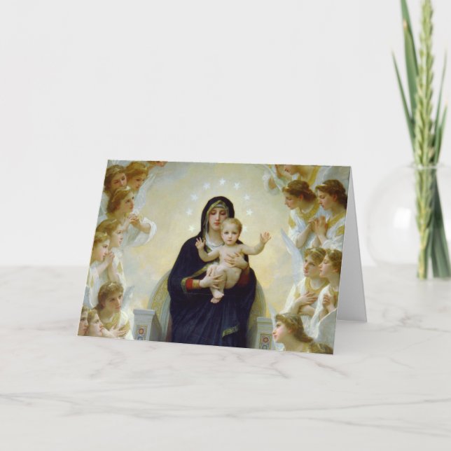 Mary with Angels - Regina Angelorum Holiday Card (Front)