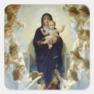 Mary with Angels - Regina Angelorum Square Sticker