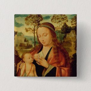 Mary with the Christ Child, early 16th century 15 Cm Square Badge