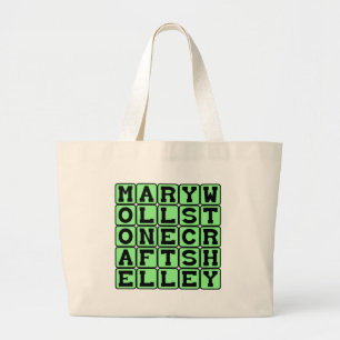 Mary Wollstonecraft Shelley, Frankenstein Author Large Tote Bag
