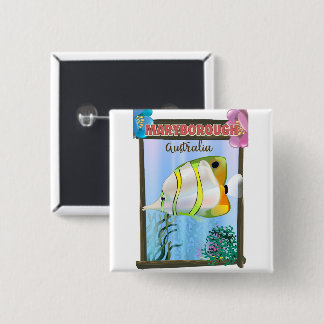 Maryborough Australia Tropical travel poster 15 Cm Square Badge