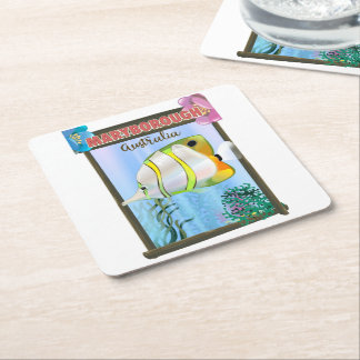 Maryborough Australia Tropical travel poster Square Paper Coaster