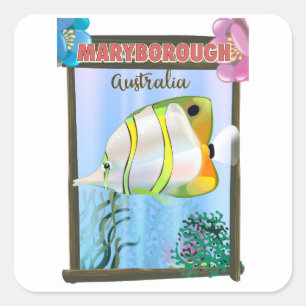 Maryborough Australia Tropical travel poster Square Sticker