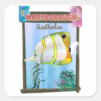 Maryborough Australia Tropical travel poster Square Sticker