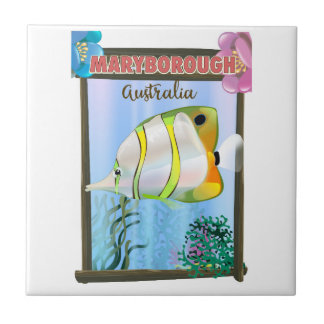 Maryborough Australia Tropical travel poster Tile