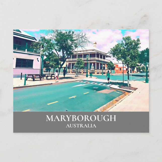 Maryborough country town Australia vintage travel Postcard (Front)
