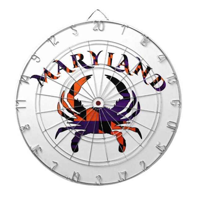 Maryladn Crab Flag Orange and Purple Dartboard (Front)
