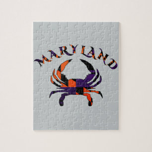 Maryladn Crab Flag Orange and Purple Jigsaw Puzzle