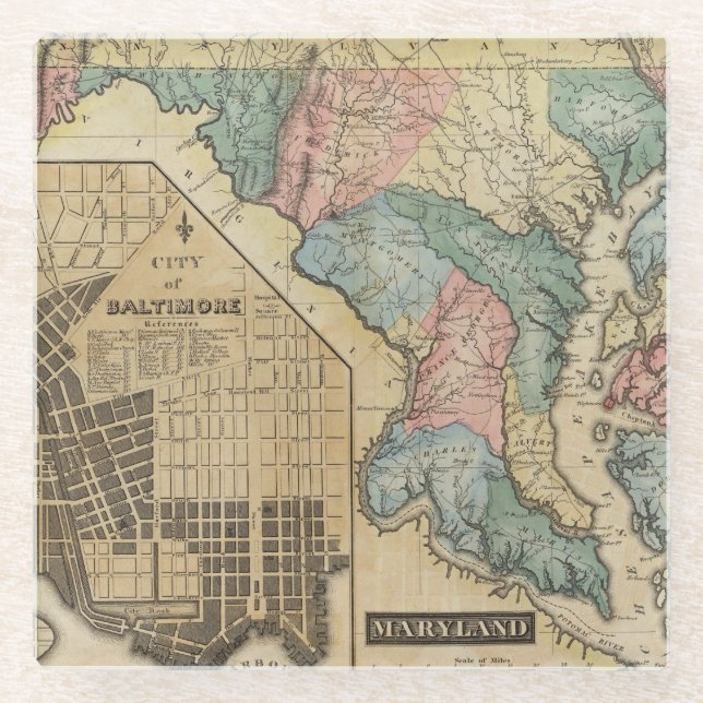 Maryland 8 glass coaster (Front)