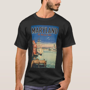 Maryland Annapolis Painterly Illustration Travel T-Shirt