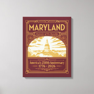 Maryland Art Deco America 250th Anniversary Canvas Print