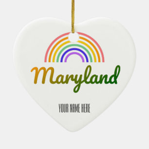 Maryland - Baltimore - Maryland Flag - Patriotic Ceramic Tree Decoration