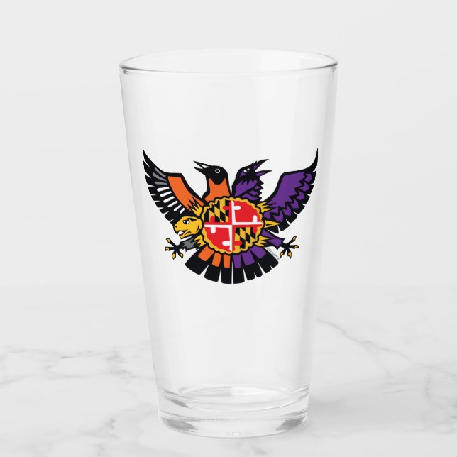 Maryland Birdland Terp Crest Glass (Front)