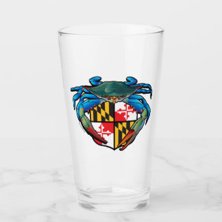 Maryland Blue Crab Crest Glass