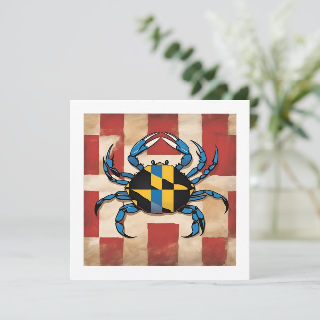 Maryland Blue Crab Note Card (Standing Front)
