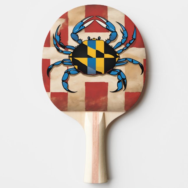 Maryland Blue Crab Ping Pong Paddle (Front)