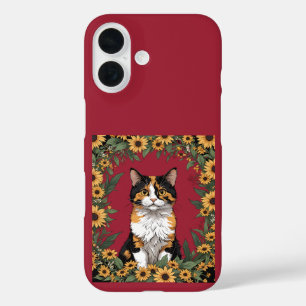 Maryland Calico Cat And Black Eyed Susan Flowers 4 iPhone 16 Case