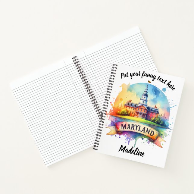 Maryland capitol watercolor painting notebook (Inside)
