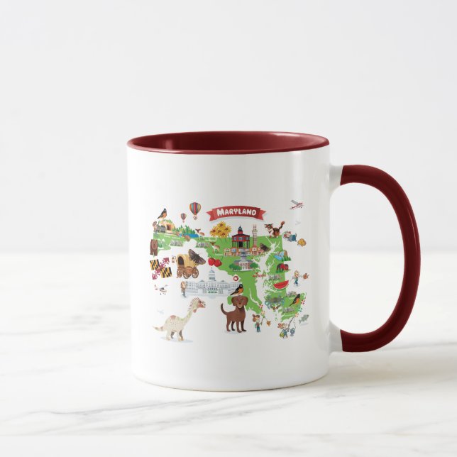 Maryland Cartoon Map Mug (Right)