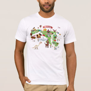Maryland Cartoon Map T-Shirt