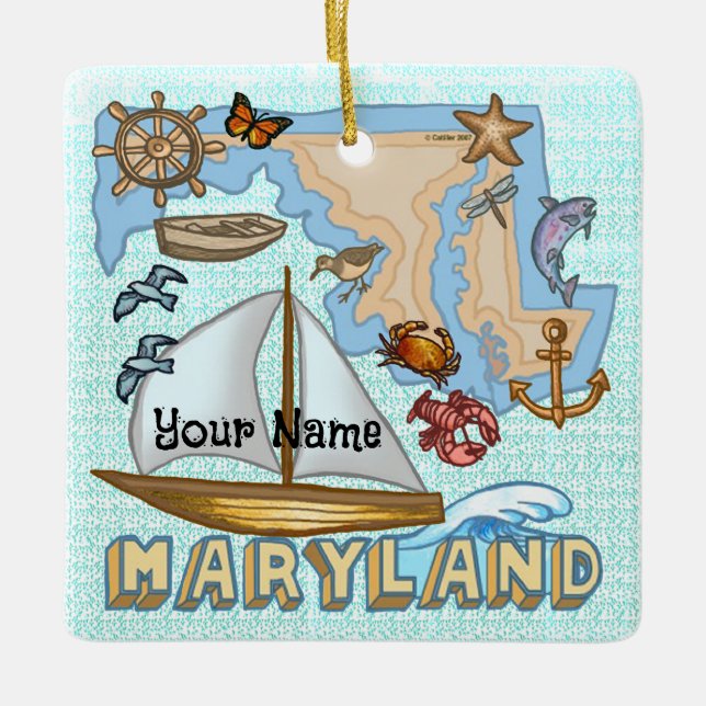 Maryland  ceramic ornament (Front)