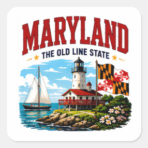 Maryland Chesapeake Bay Adventure Square Sticker