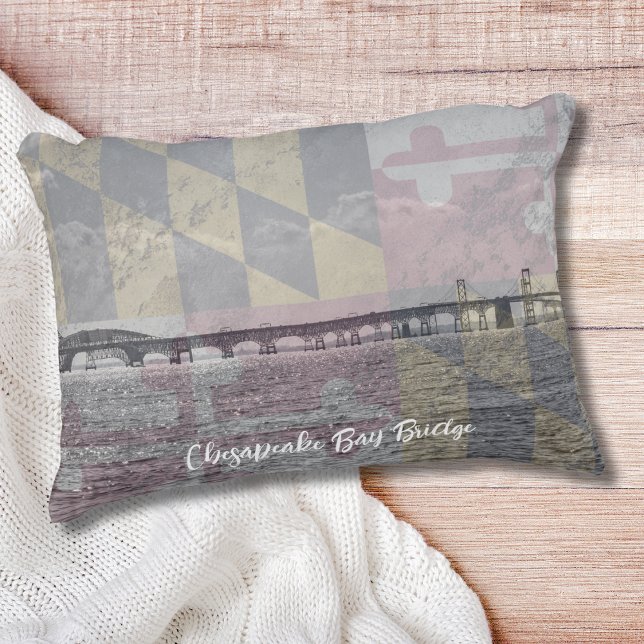 Maryland Chesapeake Bay Bridge Accent Throw Pillow (A beautiful throw pillow with the Chesapeake Bay Bridge, to show your love of Maryland!)