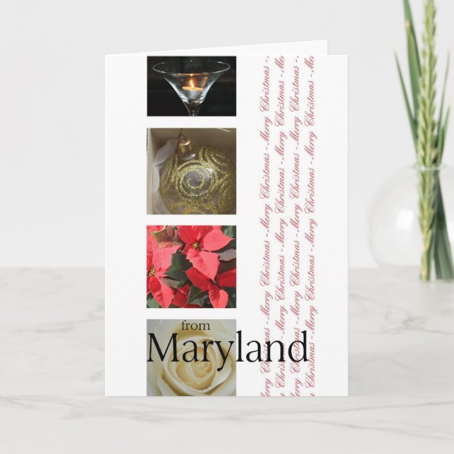 Maryland   Christmas Card, state specific Holiday Card (Front)