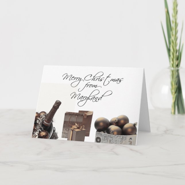 Maryland   Christmas Card, state specific Holiday Card (Front)