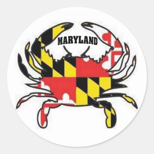 MARYLAND CRAB CLASSIC ROUND STICKER (Front)
