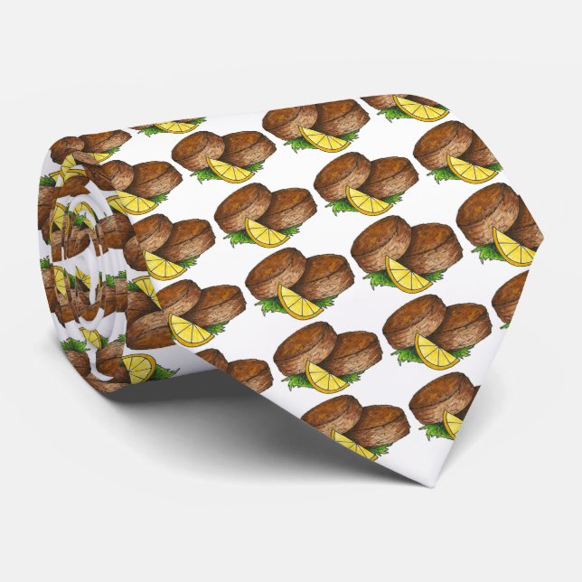 Maryland Crab Crabs Cake Cakes Crabcake Foodie Tie (Rolled)