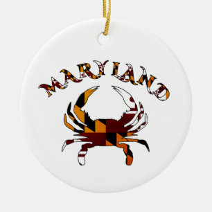 Maryland Crab Flag Ceramic Tree Decoration