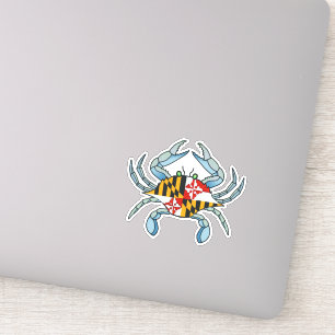 Maryland crab flag sticker