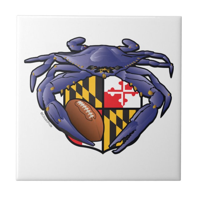 Maryland Crab Football Crest Tile (Front)