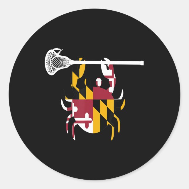 Maryland Crab Lacrosse Boys Stick LAX Sister Broth Classic Round Sticker (Front)