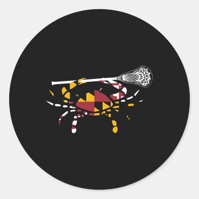 Maryland Crab Lacrosse Boys Stick Lax Sister Broth Classic Round Sticker (Front)