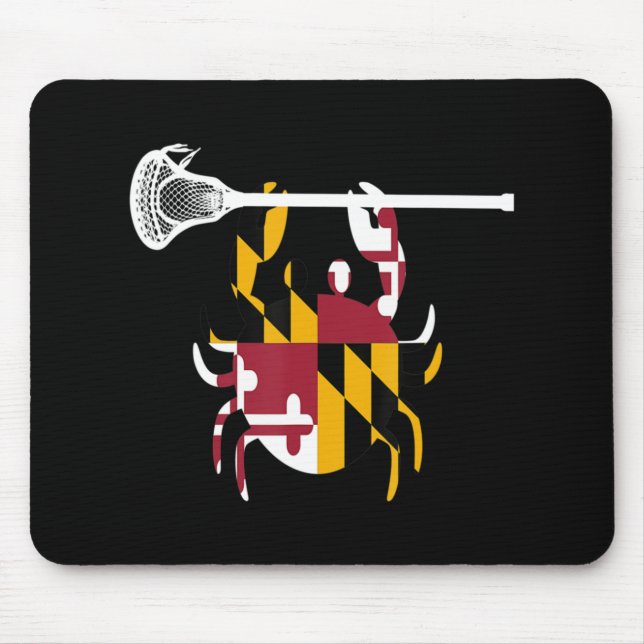 Maryland Crab Lacrosse Boys Stick LAX Sister Broth Mouse Mat (Front)