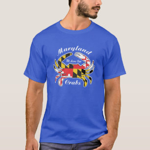 Maryland crab lover tee shirt steamed crabs flag
