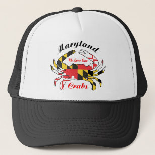 Maryland crab state flag trucker cap hat