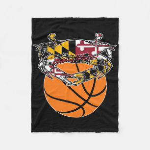 Maryland Crab State Pride Flag Gift - Bysketbyll A Fleece Blanket