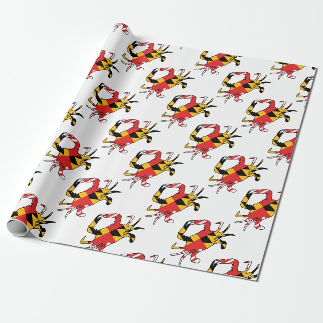 Maryland Crab Wrapping Paper (Unrolled)