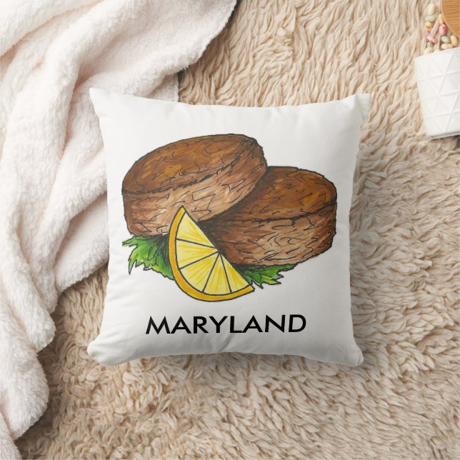 Maryland Crabcakes Spicy Crab Seafood Foodie MD Cushion (Blanket)