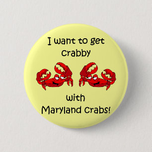 Maryland crabs 6 cm round badge