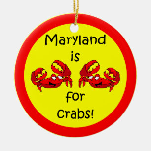 Maryland crabs ceramic tree decoration