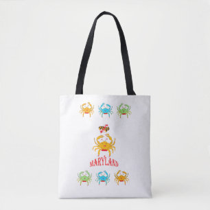 Maryland crabs tote bag